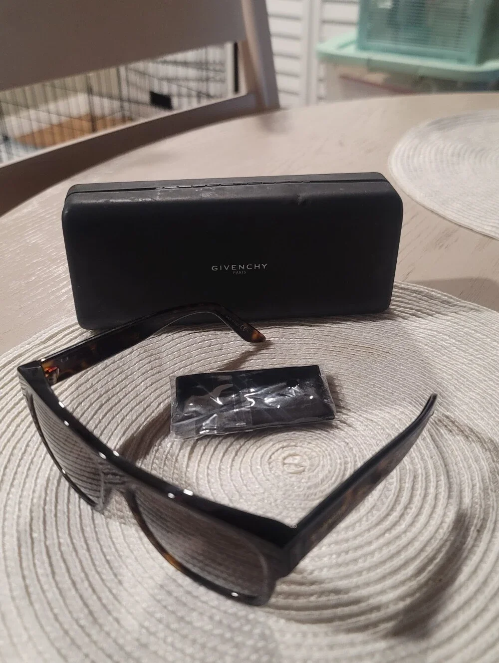Givenchy Men's Tortoiseshell Sunglasses with Gold Logo